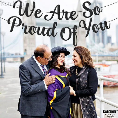 Vista 4 de KatchOn, Cartel con texto en inglés «We Are So Proud of You» – Fieltro, 8 pies, sin bricolaje Cartel de felicitación para decoraciones de fiesta