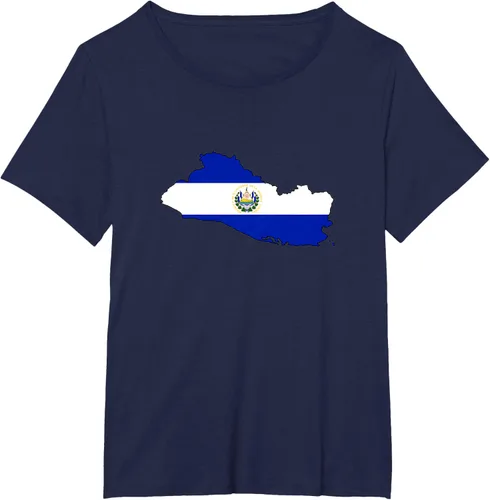 Vista 10 de Camiseta de El Salvador Country Outline on Flag