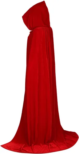 Vista 5 de Capa con capucha unisex de terciopelo largo para disfraces de Halloween