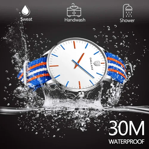 Vista 7 de Reloj de pulsera de cuarzo para parejas de hombres y mujeres, reloj de pulsera de acero ultra fino casual clásico de malla para él y para ella