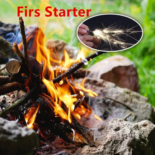 Vista 3 de wejie Regalos para hombres, papá y marido, reloj de supervivencia al aire libre 6 en 1, paracaídas, iniciador de fuego, silbato de supervivencia