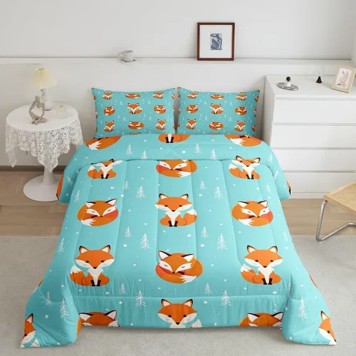 Vista 33 de Feelyou Juego de ropa de cama de sirena suave para niños y niñas, juego de edredón de escamas de peces oceánicos, tamaño individual, edredón