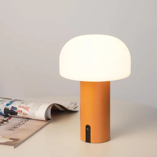 Vista 7 de WEILAILUX Lámpara de mesa inalámbrica de hongos, lámpara de ducha impermeable, lámpara de mesa recargable con pilas, luz nocturna regulable al tacto