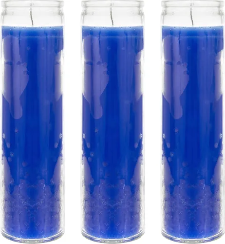 Vista 25 de Mega Candles 1 pieza Velas de Oración Devocional de Recipiente de Vidrio Negro Sin Aroma de 7 Días, Vela de Cera Premium 2 Pulgadas x 8 Pulgadas