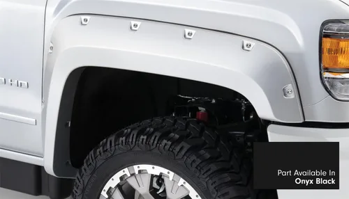 Vista 3 de Bushwacker - Guardabarros delantero y trasero a juego con estilo bolsillo/remache Compatible con GMC Sierra 2500 HD 2022 - 2026, 3500 HD, negro