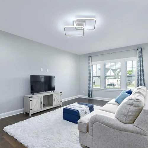 Vista 6 de DELIPOP Lámpara de techo LED moderna de 23 pulgadas, lámpara de techo empotrada de 42 W 6500 K, lámpara de techo acrílica para pasillo, sala