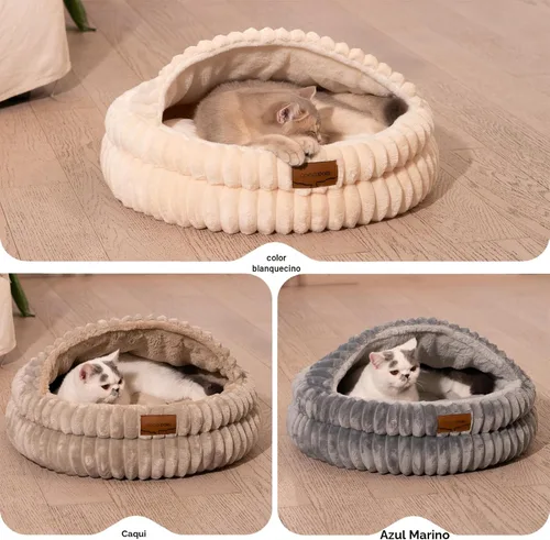 Vista 8 de CHEERPALS Cama tipo cueva para gatos de interior cubierta con capucha