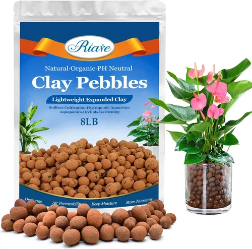 Vista 14 de Riare Guijarros de arcilla de leca orgánica de 2 libras para plantas, bolas