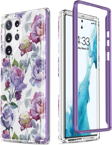 Vista 10 de Esdot Funda protectora para Samsung Galaxy S22 Ultra, de grado militar, resiste caídas de 21 pies (probado), con diseños modernos para mujeres