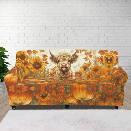 Vista 80 de Horeset Funda elástica para silla con diseño de flores hippie otoñales, funda para sofá, lavable, protección de muebles con espuma antideslizante