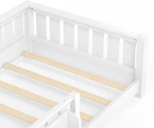 Vista 6 de Bellemave Cama Montessori blanca con valla y listones