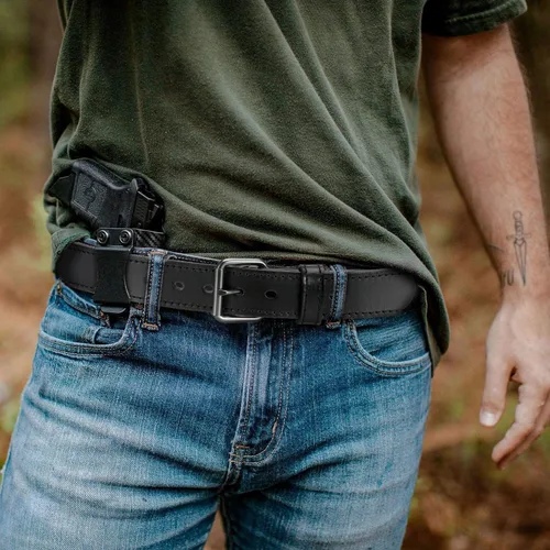 Vista 5 de Leather Gun Belt for Men - 1.5" Concealed Carry Belt - Heavy Duty & Durable