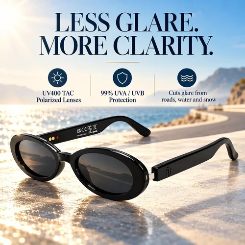 Vista 11 de AI Smart Glasses, Fashion Bluetooth Sunglasses Cat Eye Frame Thin Temples