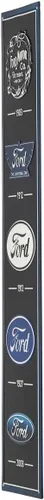 Vista 2 de Ford Logo Evolution - Letrero de metal vertical en relieve – Letrero vintage de Ford para garaje o cueva de hombre