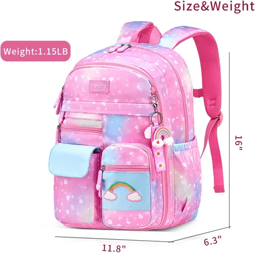 Vista 5 de Mochila para niños, mochila escolar, Rosado, talla única , Moda