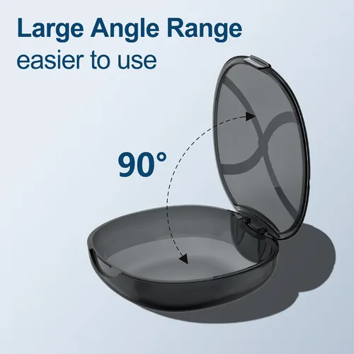 Vista 3 de Estuche de retención con orificios de ventilación, estuche protector bucal contenedor de almacenamiento dental (negro)
