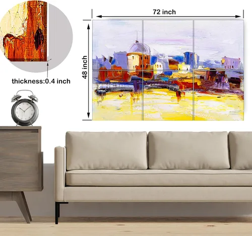 Vista 7 de Paquete de 6 paneles acústicos artísticos insonorizados, paneles de pared de 72 x 48 pulgadas, paneles de sonido decorativos autoadhesivos