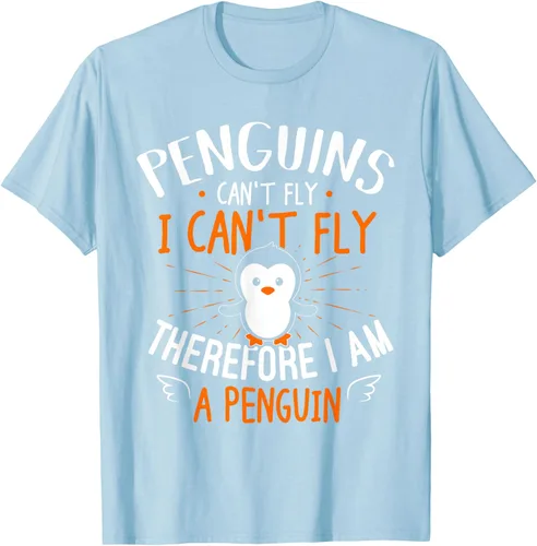 Vista 94 de Penguins Can't Fly Shirt - Camiseta de regalo para amantes de los pingüinos, Azul Azul Marino