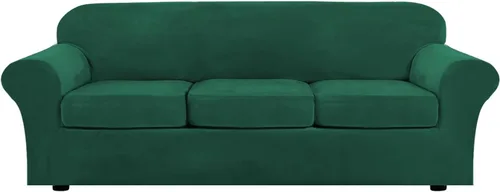 Vista 59 de H.VERSAILTEX - Funda elástica para sofá de 2 piezas, funda protectora de terciopelo, suave, con parte inferior elástica, con un ancho de hasta 49
