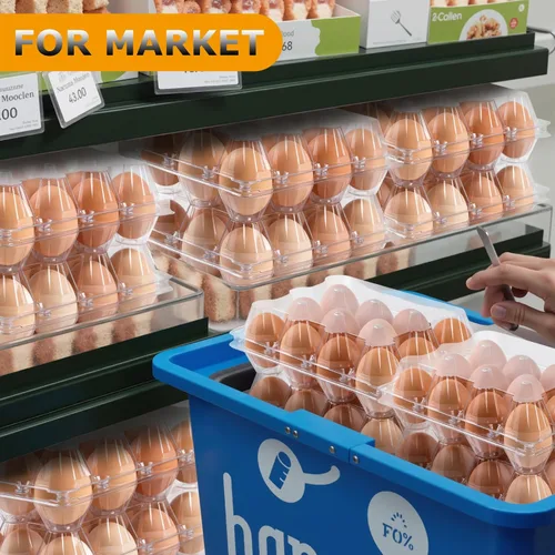 Vista 5 de 48 paquetes de cartones para huevos económicos a granel de 12 unidades, 1 docena de cartones para huevos transparentes y vacíos para huevos