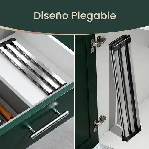 Vista 6 de Meowoo Escurridor de platos rectangular, 15.7 x 13 pulgadas, escurridor de platos enrollable sobre el fregadero, base de silicona antideslizante