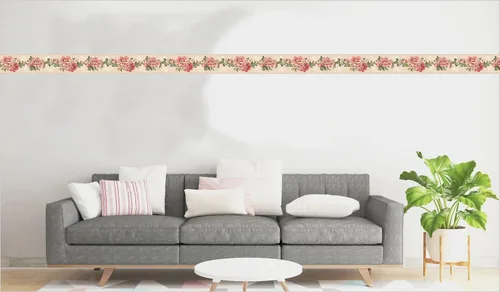 Vista 4 de Dundee Deco Papel tapiz para despegar y pegar DDAZBD9341 Damasco rosa verde flores de pared diseño retro, 15 pies x 7 pulgadas (15.0 ft x 7.0 in)