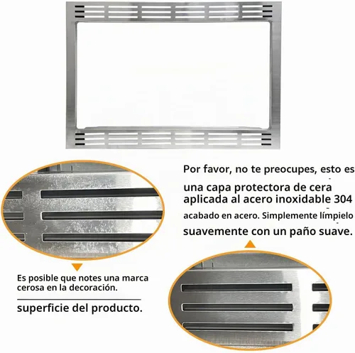 Vista 7 de NN-TK922SS - Kit de molduras de 27 pulgadas para hornos microondas de 2.2 pies cúbicos compatible con Panasonic, 27 pulgadas, acero inoxidable