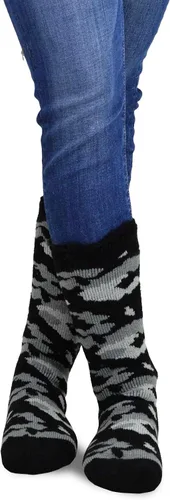 Vista 4 de Calcetines térmicos de invierno de algodón reciclado de peso pesado respetuoso del medio ambiente Multi par para mujeres y hombres 2 pares-camuflaje