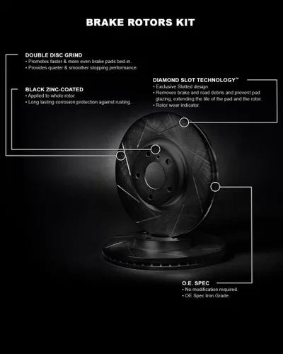 Vista 5 de R1 Concepts Kit de frenos y rotores traseros Disco de freno Rotores de freno Compatible con Volvo XC40, XC90 2016-2022