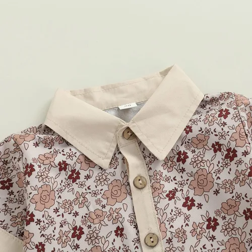 Vista 10 de MA&BABY Conjunto familiar de verano de 0 a 6 años a juego para hermanas, vestido de hermanas, camisa para hermano, lindo estampado floral