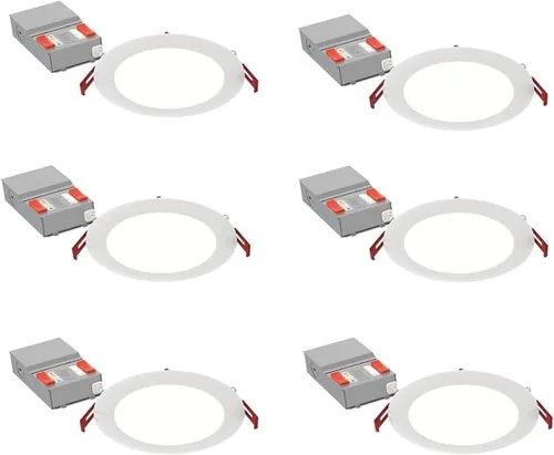 Vista 16 de Juno Luces LED Empotradas de 4 Pulgadas Redondas con Deflector de Oblea Downlight, Temperatura de Color Blanco Conmutable 5 en 1, Brillo Ajustable
