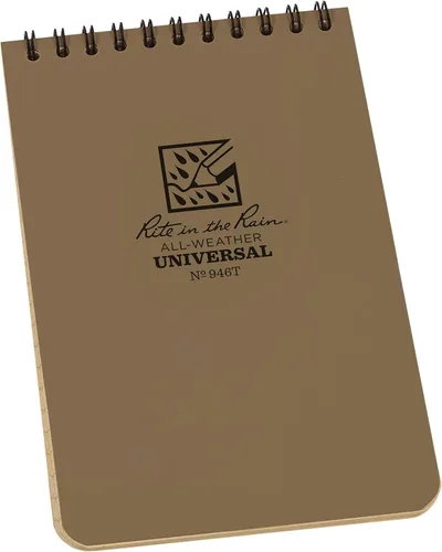 Vista 28 de Rite in the Rain Cuaderno de espiral superior resistente a la intemperie, 4 x 6 pulgadas, cubierta verde, patrón universal, paquete de 6