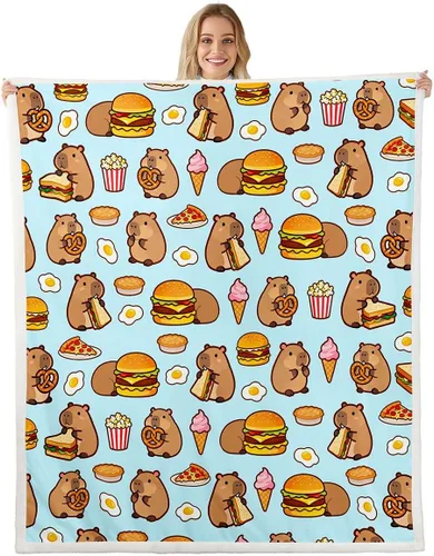 Vista 13 de Erosebridal Funny Capybaras Blanket Capybara Lover Gifts Cute Fleece Blanket for Kids Girls Boys, Capybara Decorations Blankets 40"x50", Kawaii