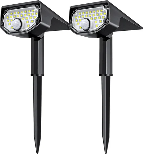 Vista 13 de AloftSun Luces solares con sensor de movimiento para exteriores, luces impermeables con sensor de movimiento, 30 LED/3 modos de iluminación solar