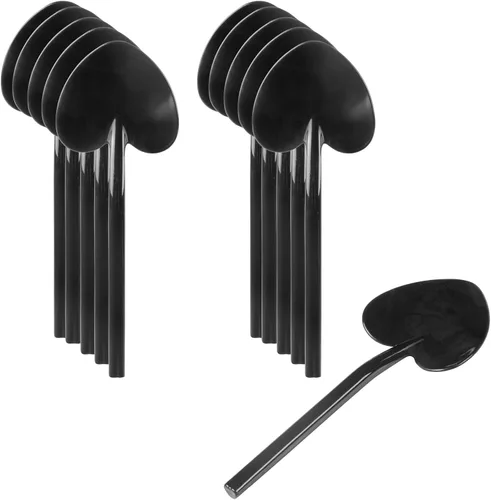 Vista 15 de Restaurantware Cucharas de corazón de 3.5 pulgadas x 1.25 pulgadas, 500 mini cucharas de plástico desechables, en forma de corazón para postres