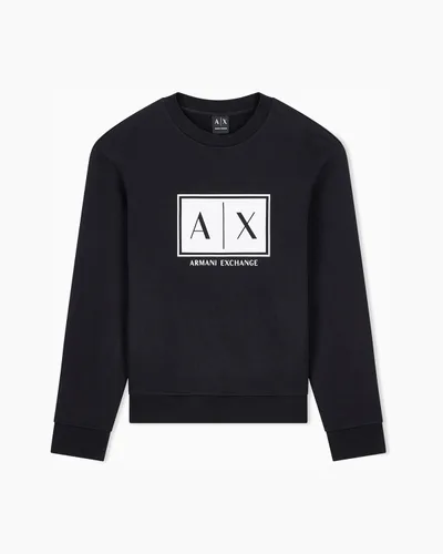 Vista 6 de Armani Exchange Sudadera de cuello redondo con logotipo Box para hombre Negro
