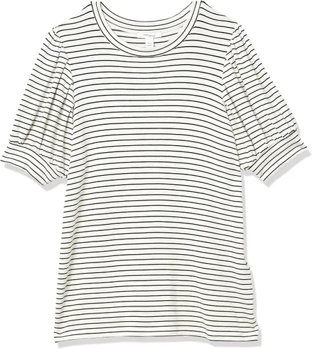 Vista 5 de Daily Ritual - Blusa de tela de toalla muy suave con mangas abullonadas