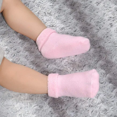 Vista 4 de JAKIDAR 6 pares de calcetines de bebé gruesos y cálidos para recién nacidos de algodón