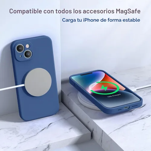 Vista 9 de Miracase - Funda diseñada para iPhone 14 con protector de pantalla, [protección de cámara mejorada], funda de silicona líquida a prueba de golpes