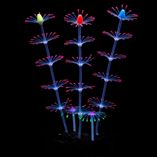 Vista 8 de Planta coral Uniclife, ornamento con efecto resplandeciente de silicona artificial, decoración para tanque de peces, acuario, paisaje, Verde