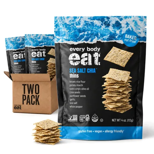 Vista 18 de Every Body Eat Snack Thins, sabor sin queso, vegano, sin gluten y sin lácteos (paquete de 6)