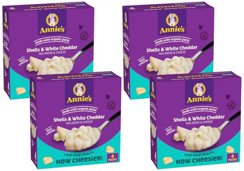 Vista 17 de Conchas de Annie's y Cheddar Añejo Real, hecho con pasta orgánica y queso real, 6 onzas