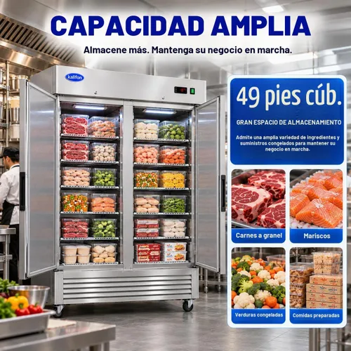 Vista 4 de Congelador comercial de 49 pies cúbicos, vertical de acero