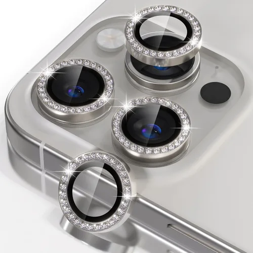 Vista 18 de Misea Compatible con iPhone 16 Pro/iPhone 16 Pro Max, protector de lente de cámara de vidrio templado Ultra-HD, protector de pantalla de anillo Negro