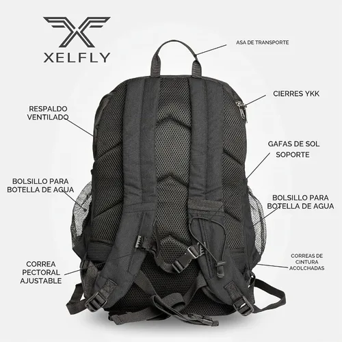 Vista 2 de Xelfly Mochila de baloncesto con compartimento para pelotas