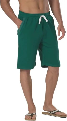 Vista 3 de Pantalones cortos casuales de punto de algodón con cordón elástico para hombre