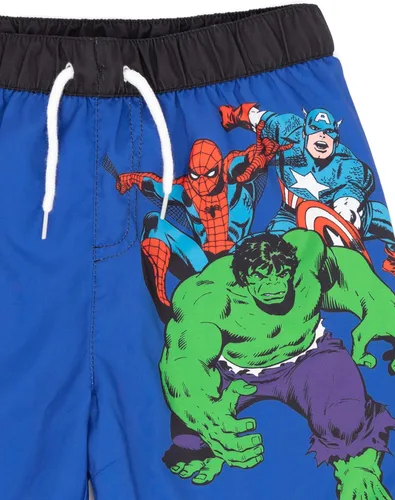 Vista 3 de Marvel Traje de baño para niños, traje de baño azul Hulk Spider-Man
