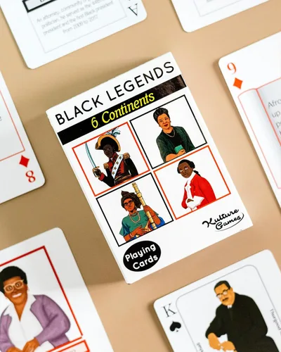 Vista 2 de Kulture Games Playing Cards: Black Legends - Juego de cartas de trivia de leyendas para familia y adultos - Historia negra inspiradora