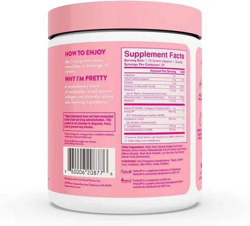 Vista 3 de Love Sweat Fitness Péptidos de colágeno marino para mujer, hidratación de la piel, apoyo para el cabello y las articulaciones, suplemento
