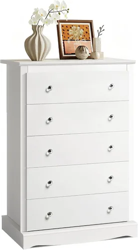 Vista 15 de WLIVE Cómoda blanca de 10 cajones para dormitorio, cómoda con certificación Blanco